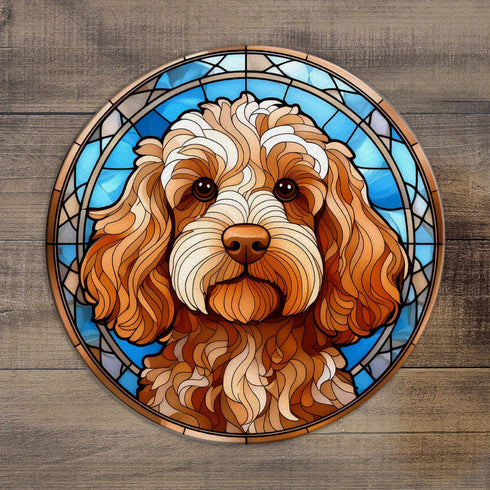 Cockapoo Golden Glass Suncatcher Worktop Saver
